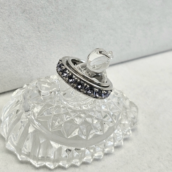 STS Karis Spinner Band Ring with Purple Stones Vintage Size 7.75 - Picture 7 of 15